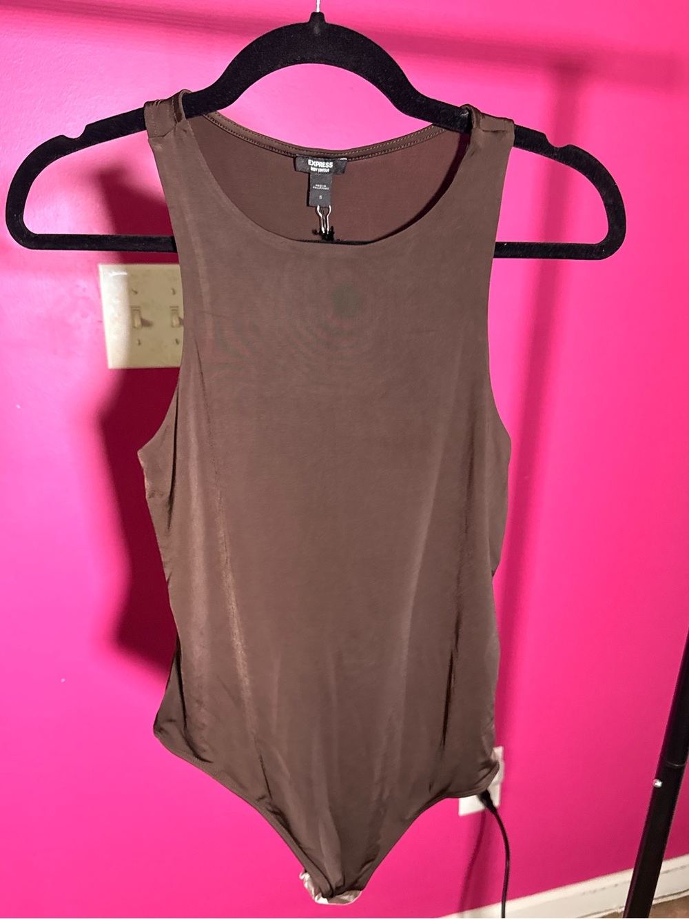 Express Brown Sleeveless Bodysuit
